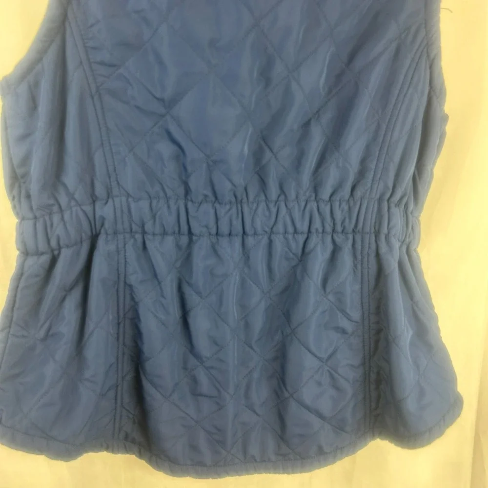 Bit & Bridle Quilted Vest Women Small Navy Blue Full Zipper Pockets Horse Riding